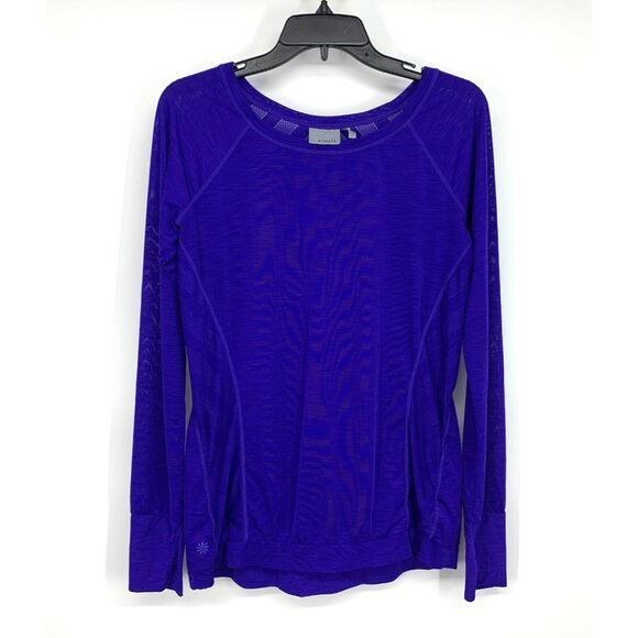 Athleta Top Kettlebella Long Sleeve Thumbholes Mesh Back - Picture 3 of 11